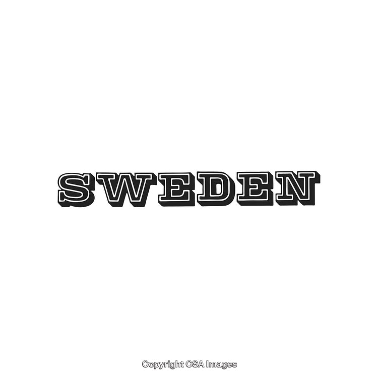 Bold Typography of Sweden Text on White Background