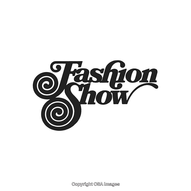 Elegant Black and White Fashion Show Logo with Stylish Typography Decoration