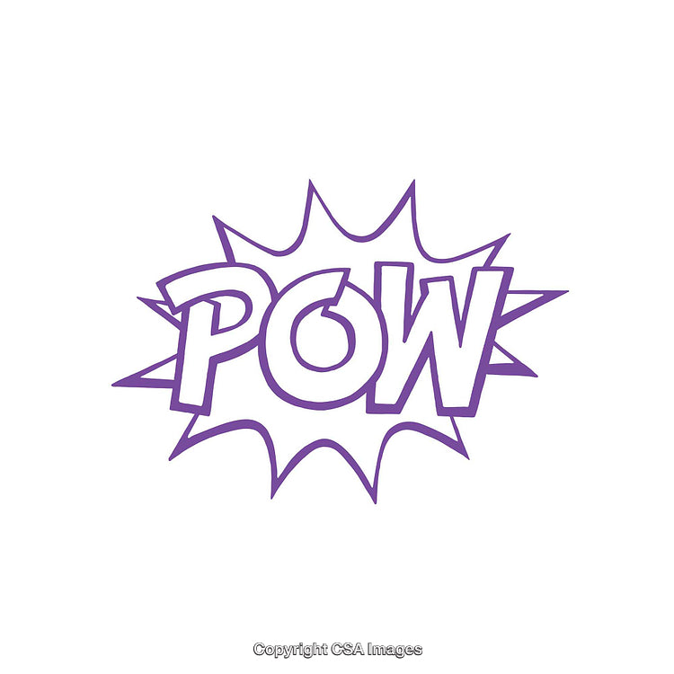 Purple Comic Style Text Illustration With POW Sound Effect