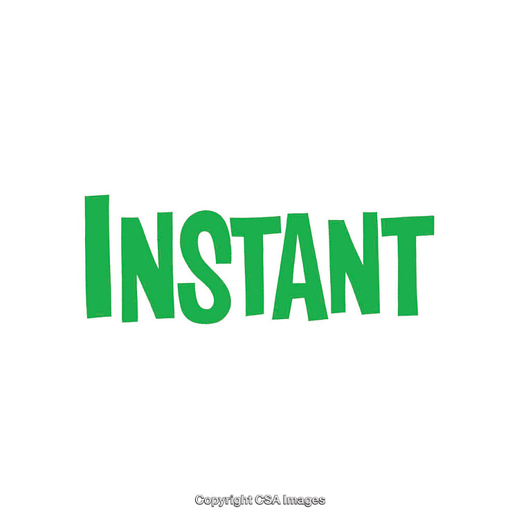 Bold Green 'Instant' Text on Minimal White Background