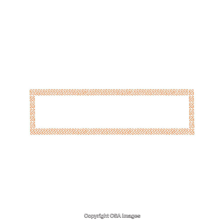 Abstract Symbolic Representation with Decorative Orange Elements in Grid Format