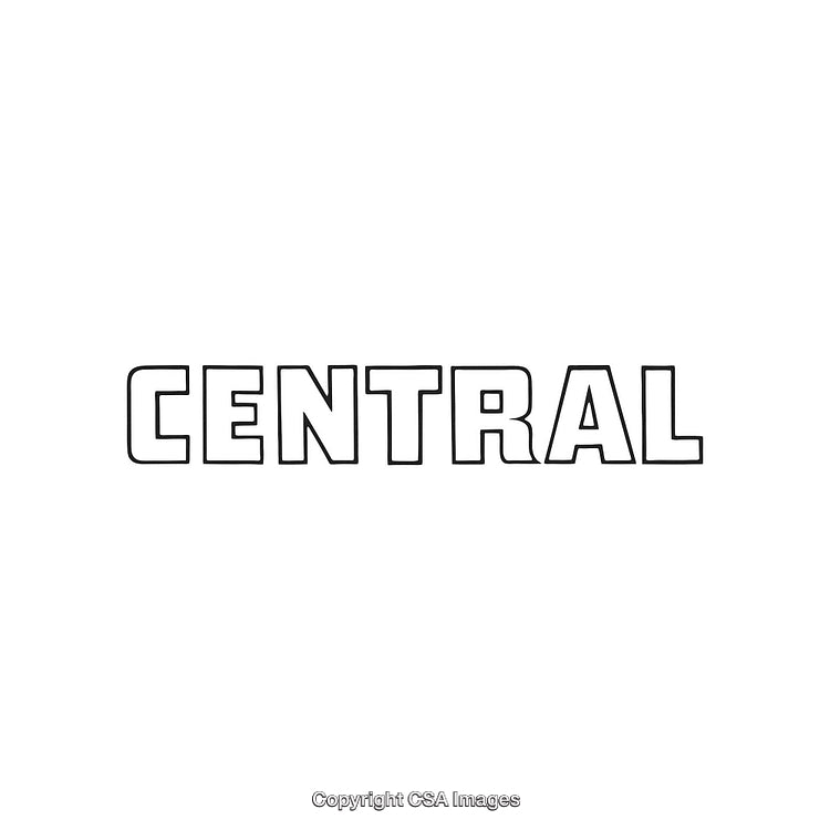 Bold Typography With the Word Central on a White Background