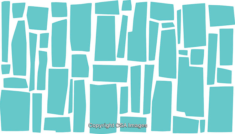 Abstract Geometric Blue Pattern with Unique Rectangular Shapes and White Background