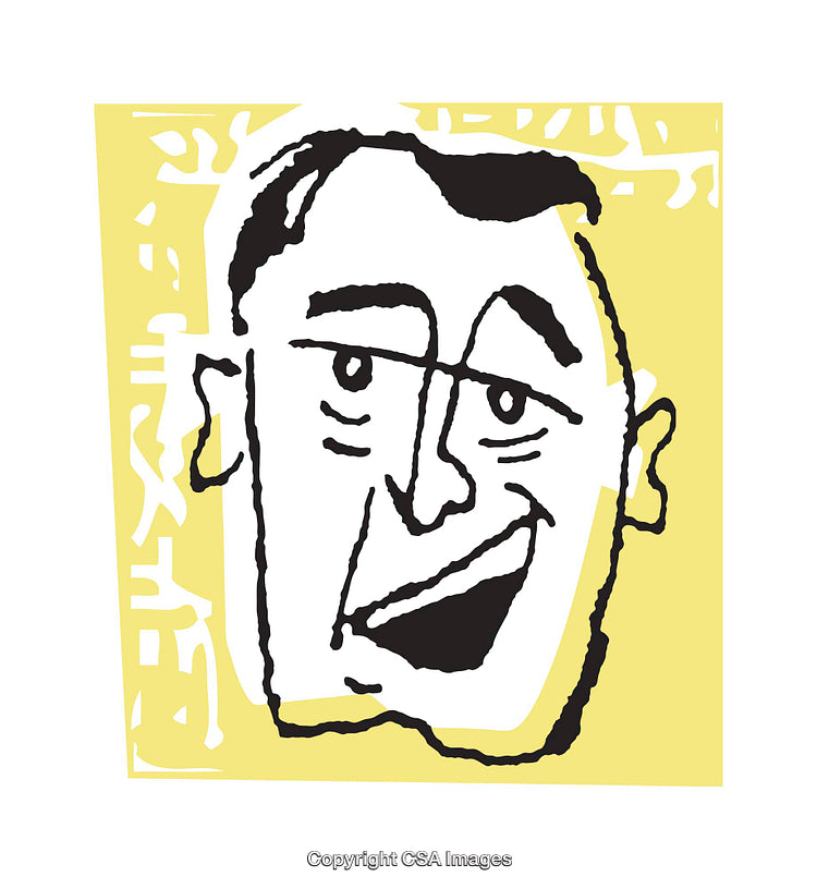Abstract Color Illustration of a Face in a Minimalist Expressionist Style