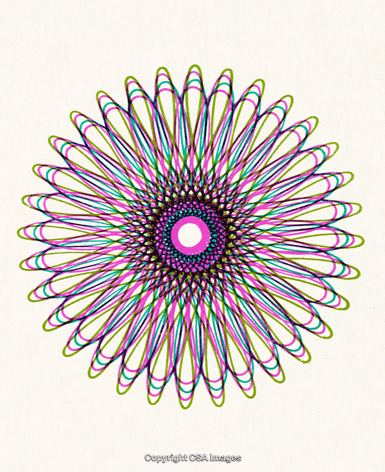 Intricate Geometric Spiral Abstract Artwork in Vibrant Colors