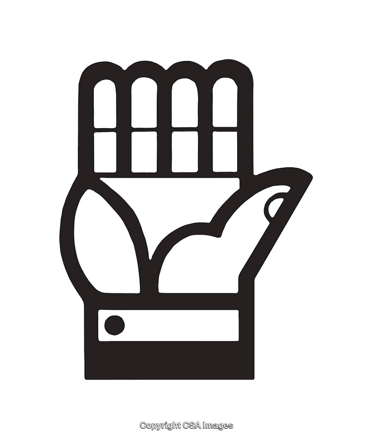 Minimalist Black and White Line Art Illustration of a Hand Symbol