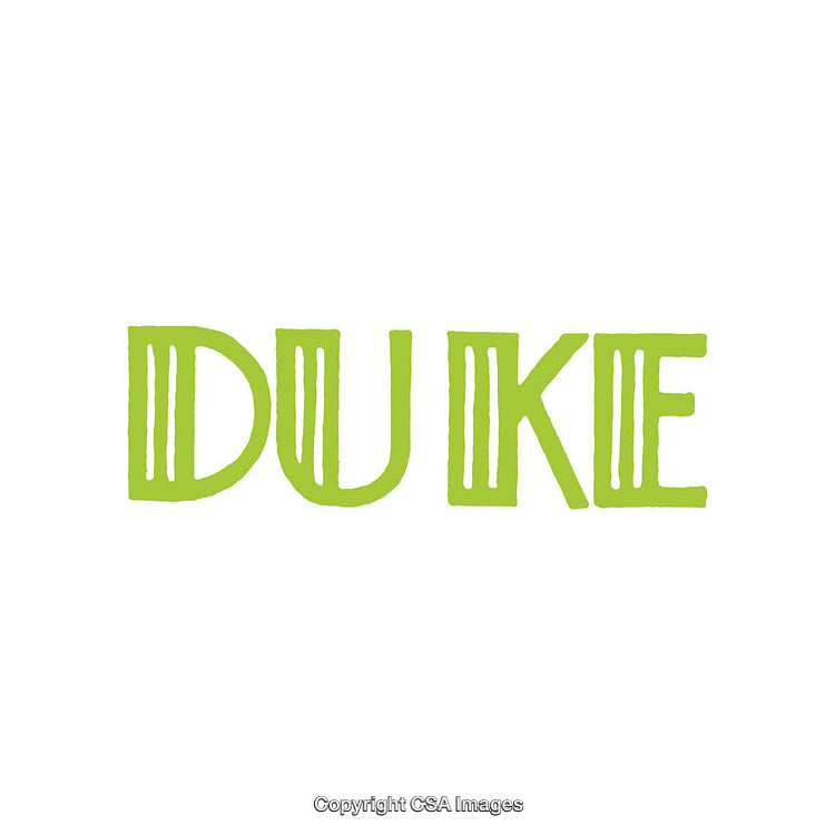 Green Duke Logo with Creative Text Design on White Background
