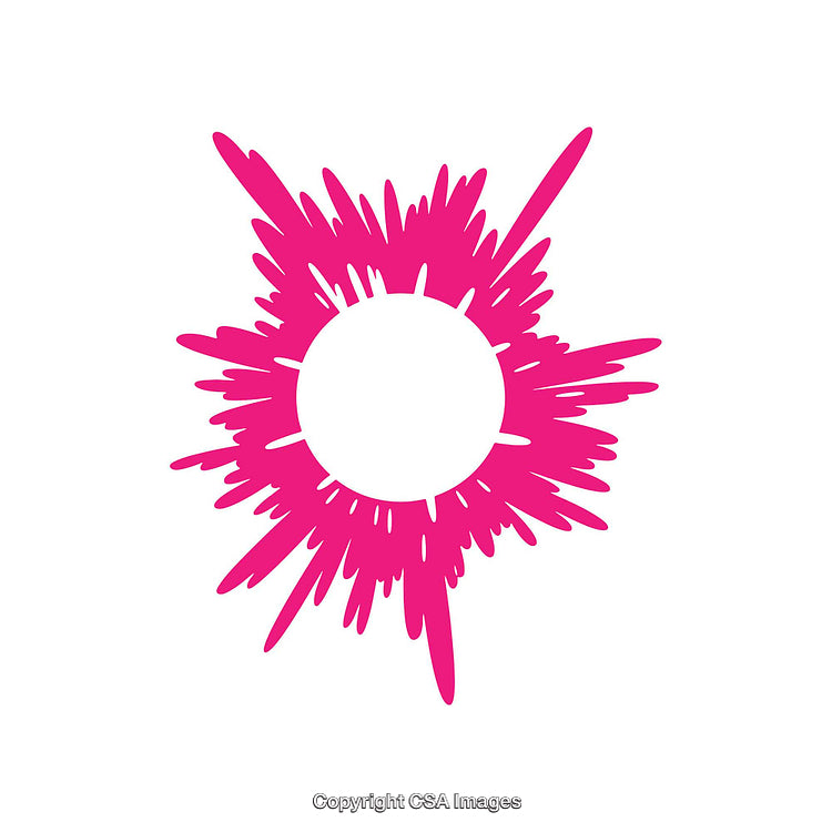 Pink Sunburst Dynamic Abstract Design Isolated on White Background