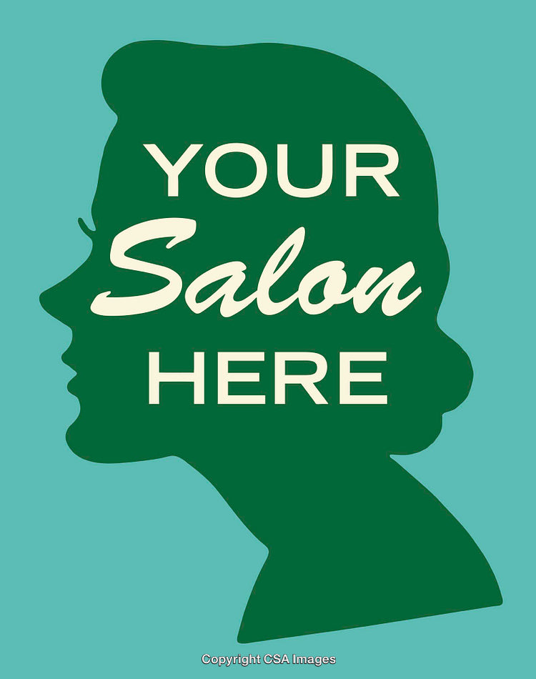 Retro Hair Salon Poster with Silhouette and Customizable Text