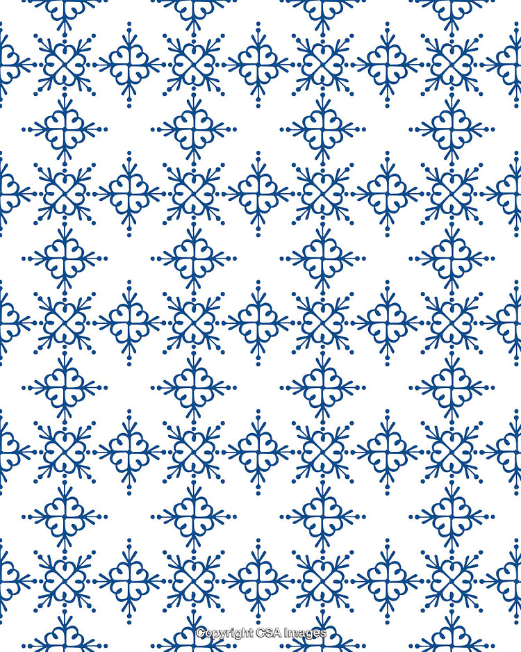 Blue Floral Patterned Background With Symmetric Decorative Design Elements