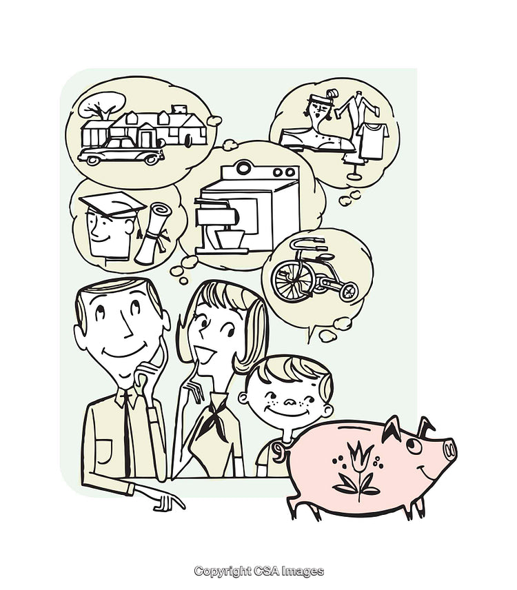 Family Planning Future Goals with Savings and Aspirations Illustrated