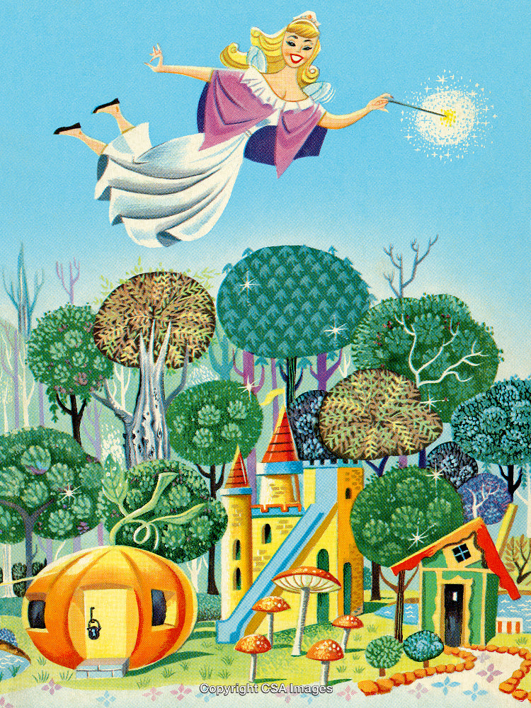 Fairy Tale Scene With Magic Castle and Enchanting Forest