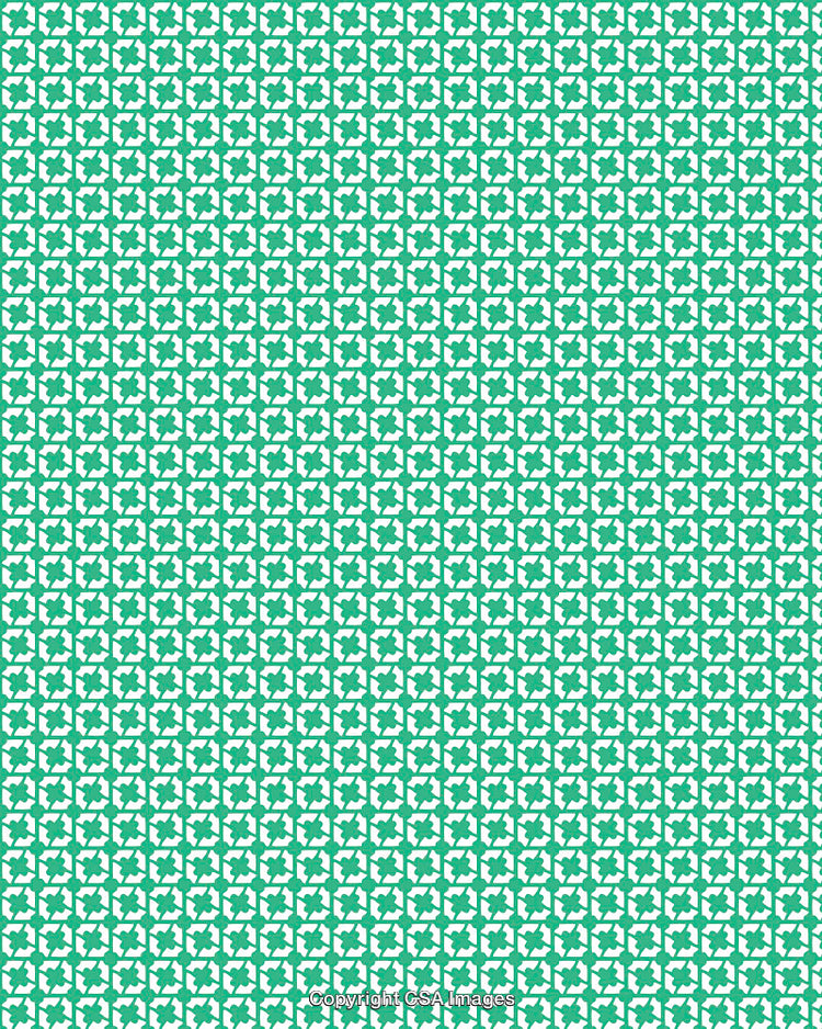 Abstract Green and White Patterned Background with Geometric Elements