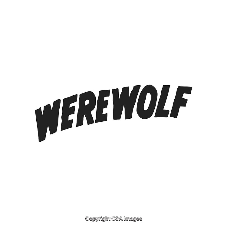 Bold Typography Featuring the Word 'Werewolf' in Arched Layout on White Background