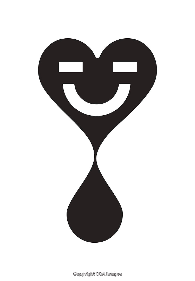 Minimalist Heart Design Featuring a Creative Smiley Face Icon in Black