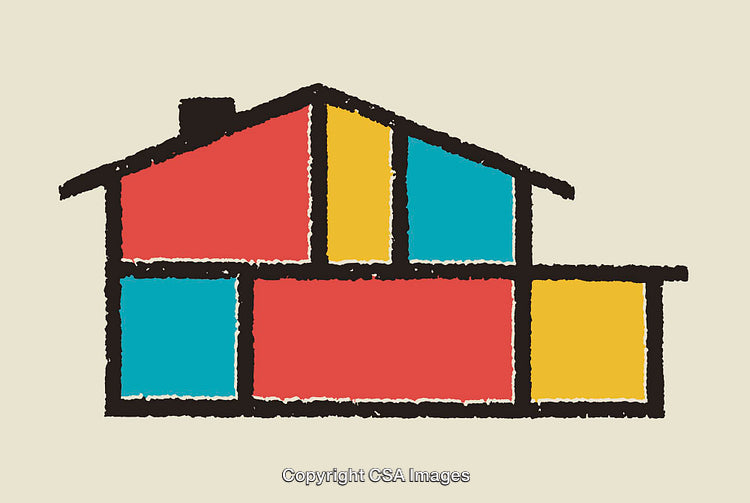 Colorful Abstract Illustration of a Modern House Design