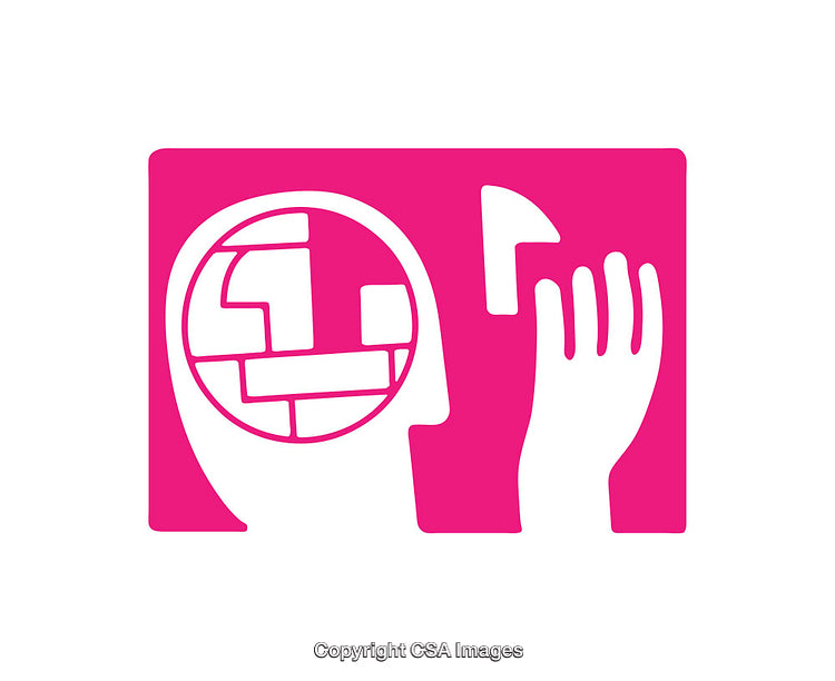 Abstract Concept Icon Representing Mind and Thought Processes in Bold Colors