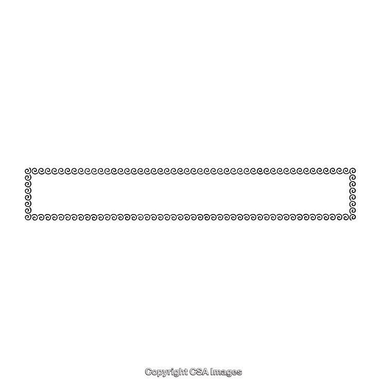 Black and White Ornamental Swirl Border in Rectangular Shape