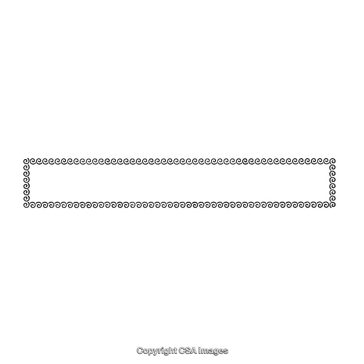 Black and White Ornamental Swirl Border in Rectangular Shape