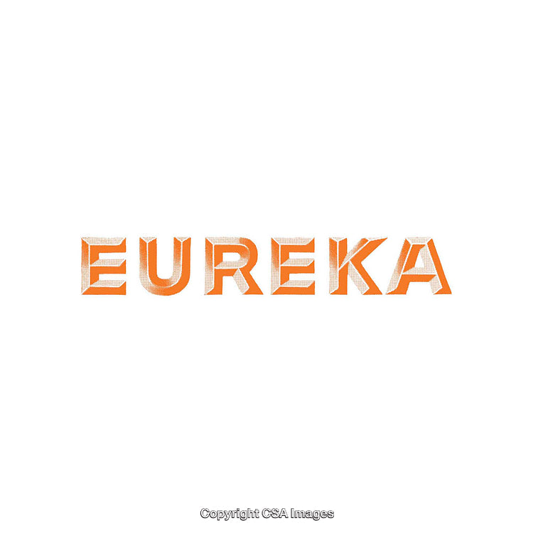 Stylized Text Featuring the Word “Eureka” Rendered in Bold Orange Font
