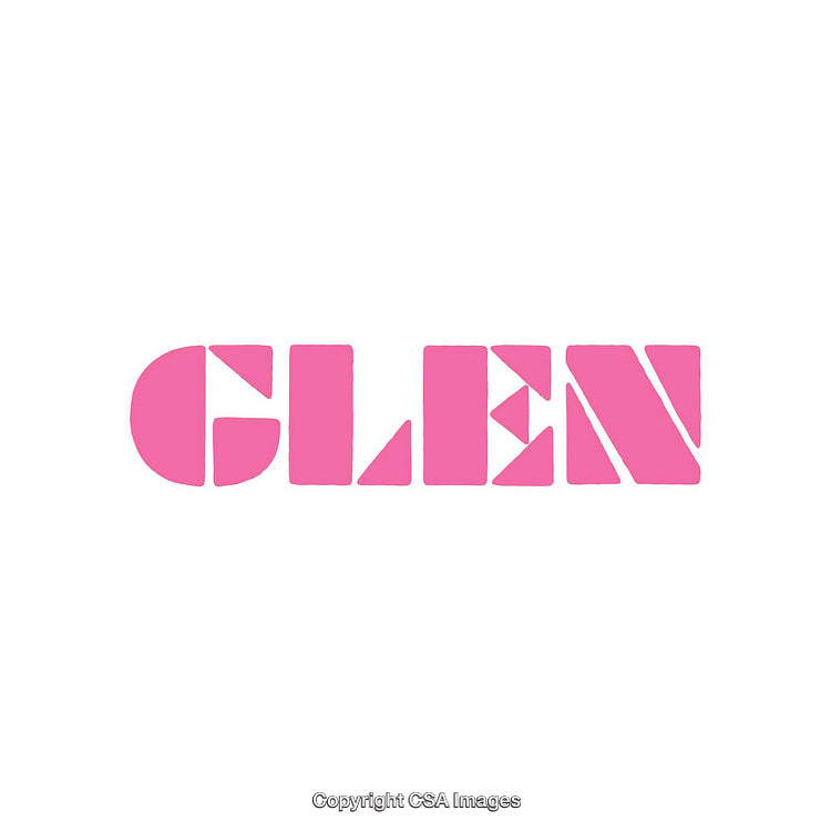Pink Geometric Stencil Text Design Featuring the Word 'GLEN'