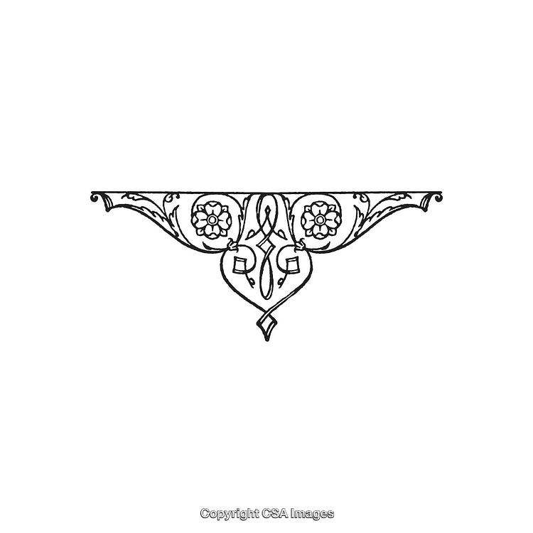 Elegant Black and White Decorative Floral Ornament Design