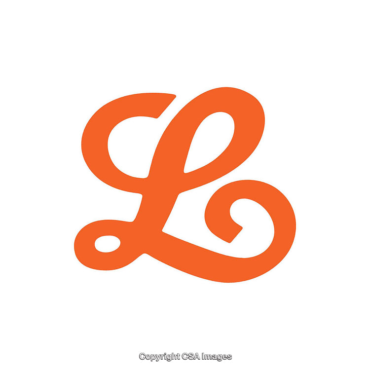 Stylized Orange Letter L in an Artistic Typography Design