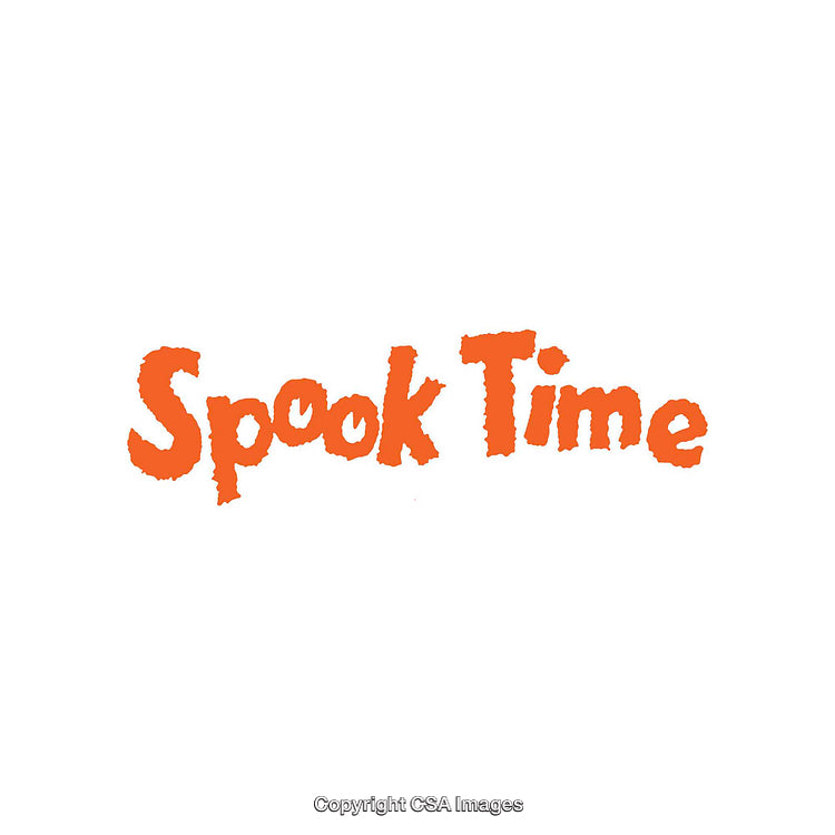 Spooky Halloween Themed Text in Distressed Orange Typeface on White Background