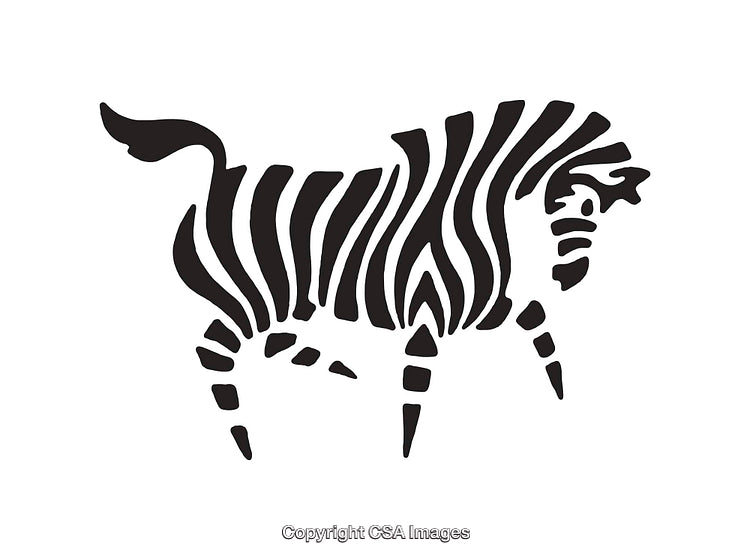 Abstract Zebra Silhouette in Modern Line Art Style