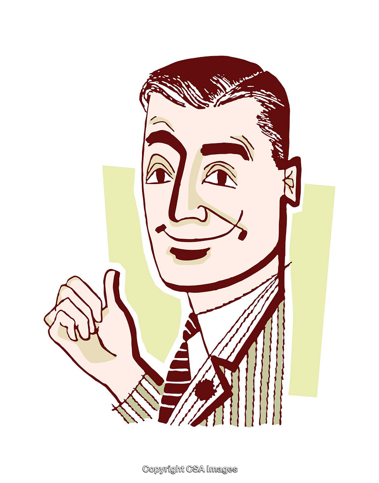 Retro Style Illustration of a Man Giving a Thumbs Up Gesture