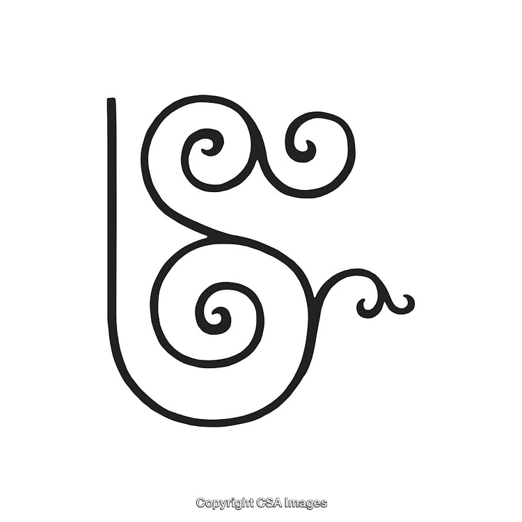 Decorative Black and White Ornamental Swirl Design With Stylish Curves