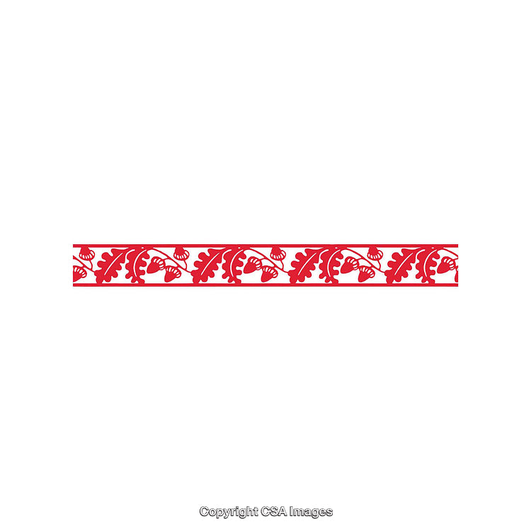 Red Ornamental Floral Border Design on a White Background