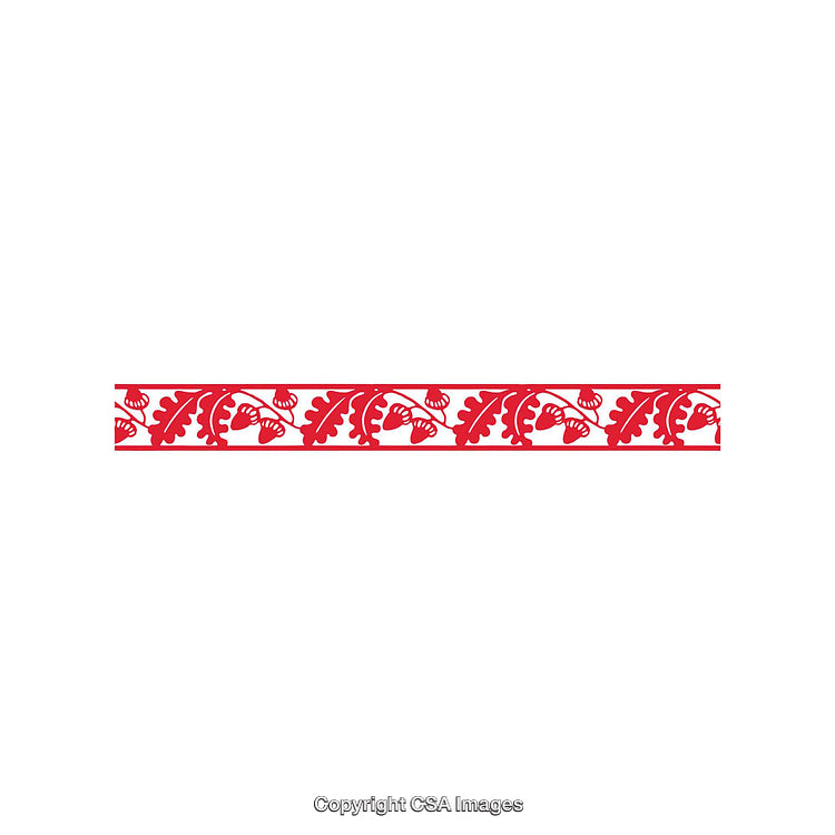 Red Ornamental Floral Border Design on a White Background