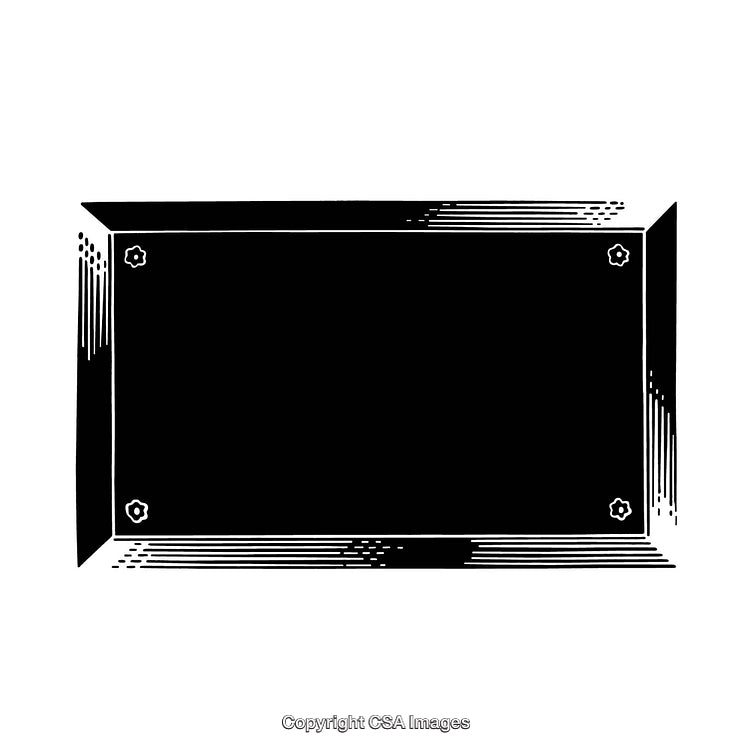 Black and White Rectangular Border With Decorative Corners