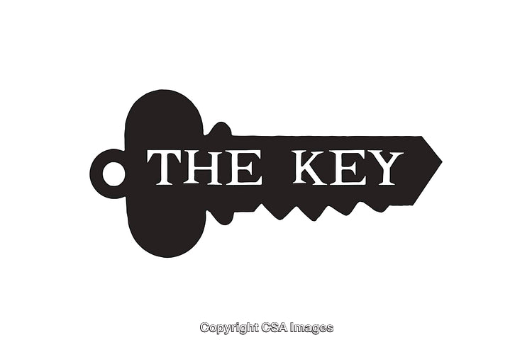 Black And White Key Icon With Bold Text Saying The Key