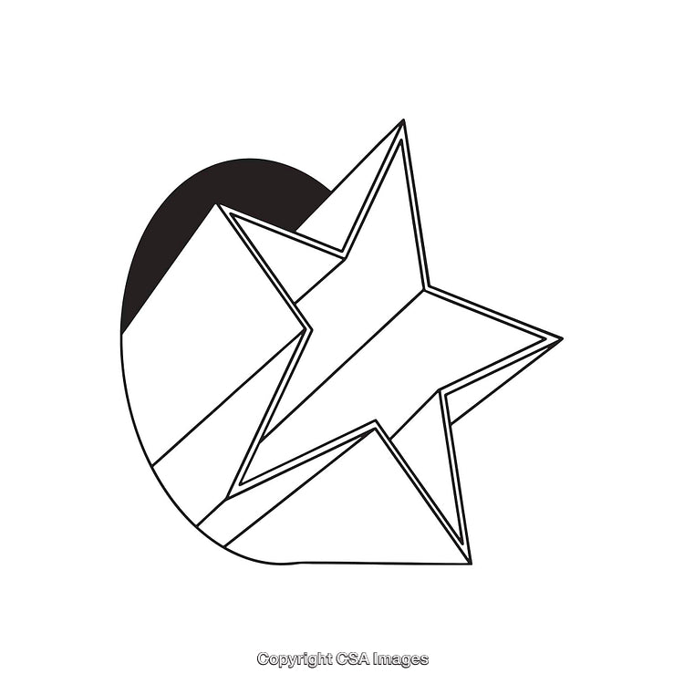 Minimalistic Line Art Star with Geometric Pattern Design
