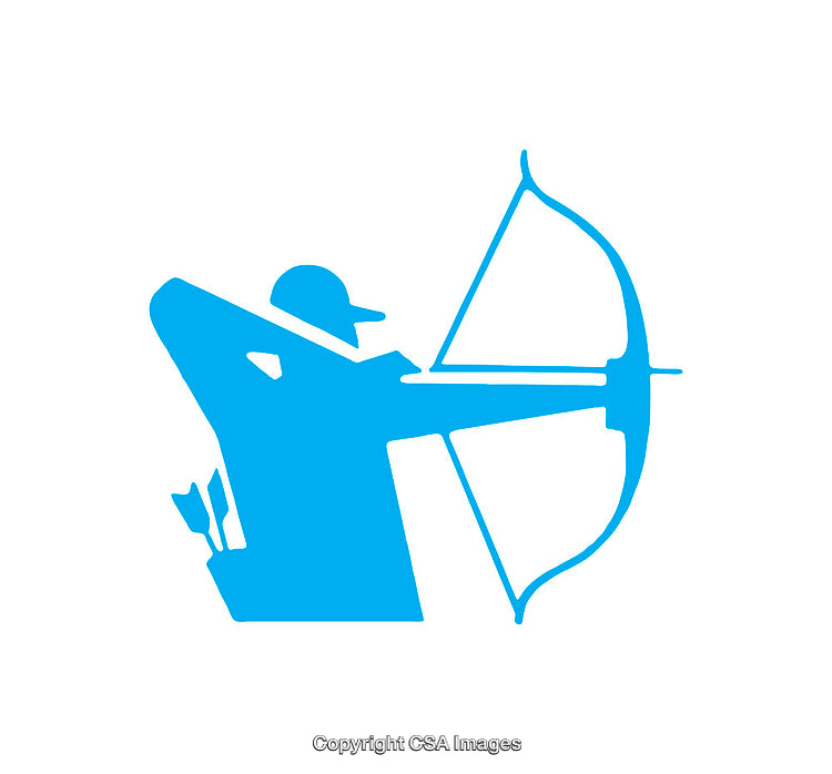 Silhouette of Archer Aiming with a Bow and Arrows Icon