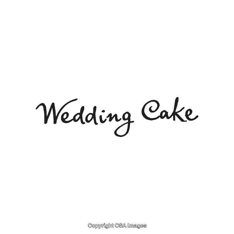 Elegant Typography Wording for Wedding Cakes in Black on White