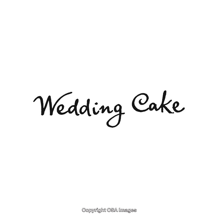 Elegant Typography Wording for Wedding Cakes in Black on White