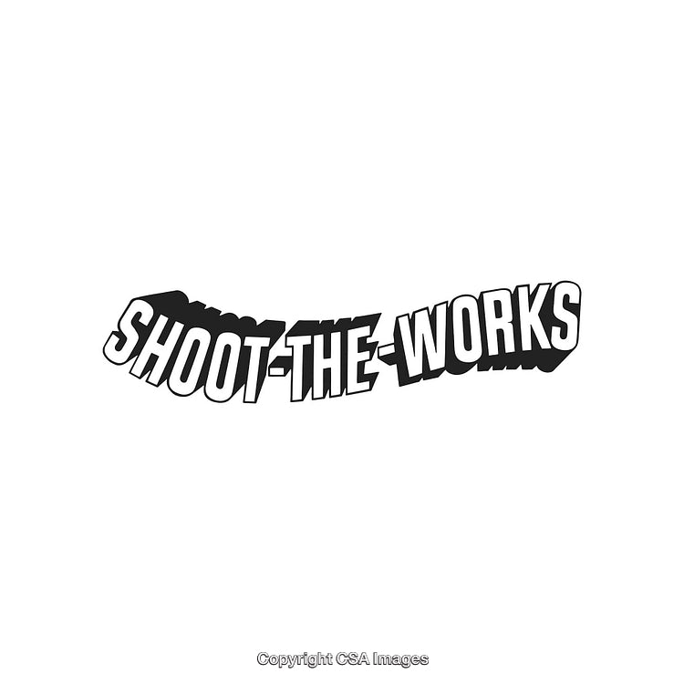 Bold Graphic Typography Showcasing 'Shoot-The-Works' In Dynamic Design
