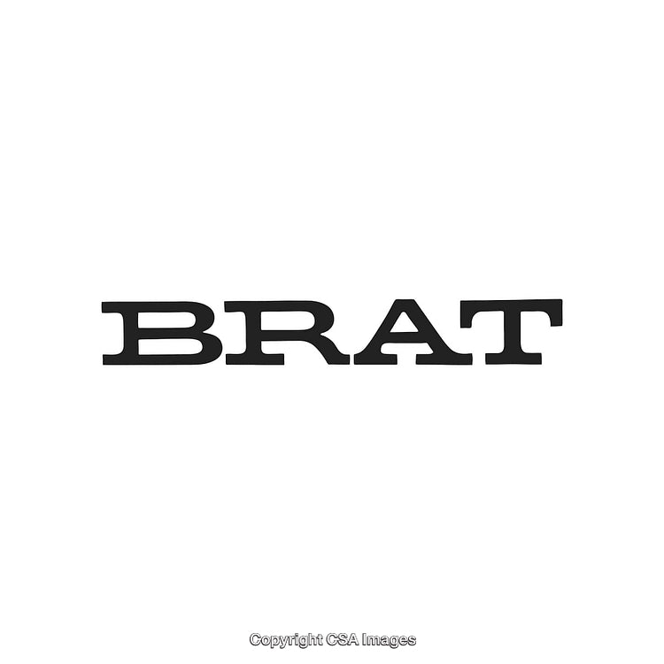 Bold Text Design with the Word 'BRAT' in Black on a White Background