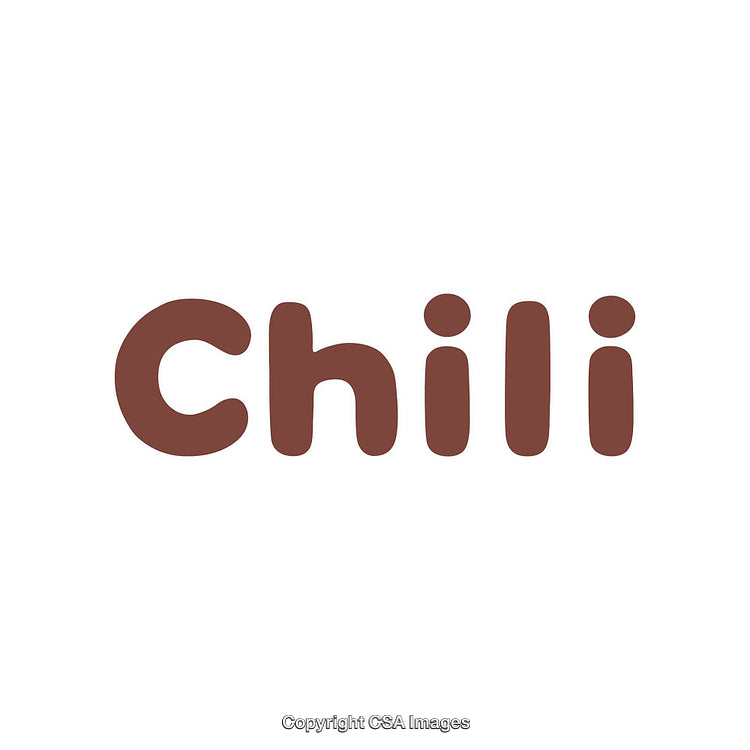 Minimalistic Typography Design Featuring the Word 'Chili' in Brown Font