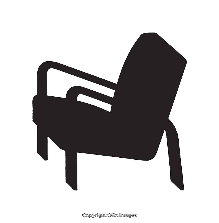 Silhouette Illustration of a Chair in Black and White