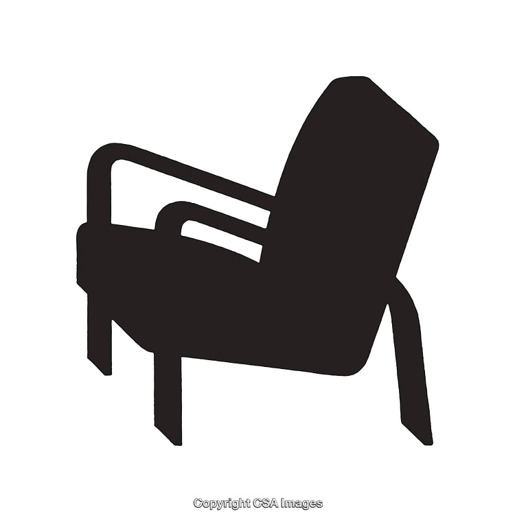 Silhouette Illustration of a Chair in Black and White