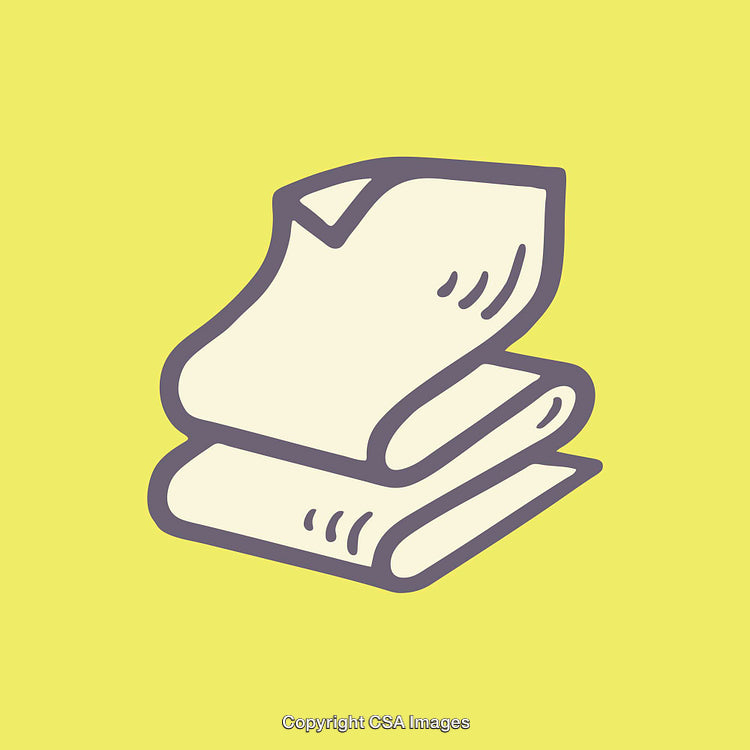 Folded Papers Illustration on Vibrant Yellow Background, Line Art Design