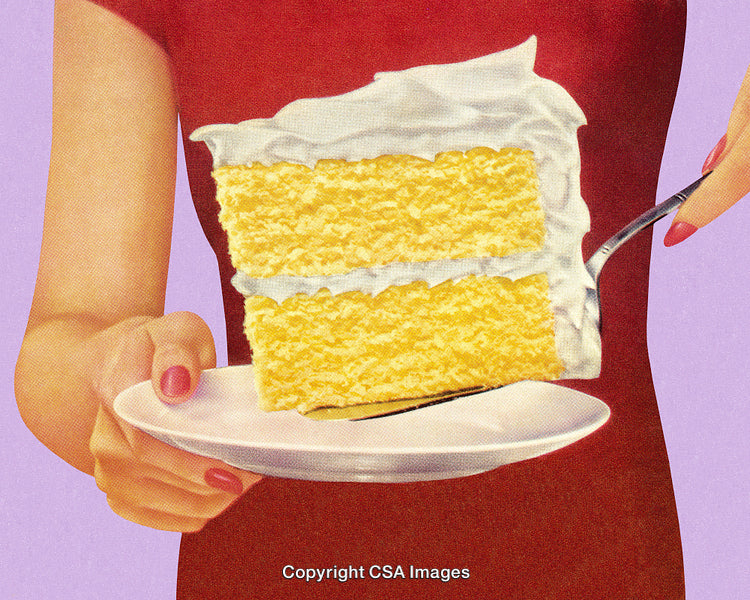 Close-Up of Brightly Colored Layer Cake Held on a Serving Plate