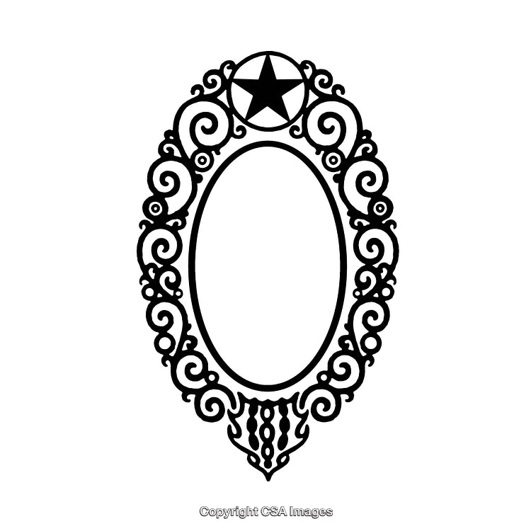 Elegant Ornate Black and White Floral Frame Vector Design