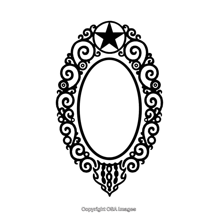 Elegant Ornate Black and White Floral Frame Vector Design