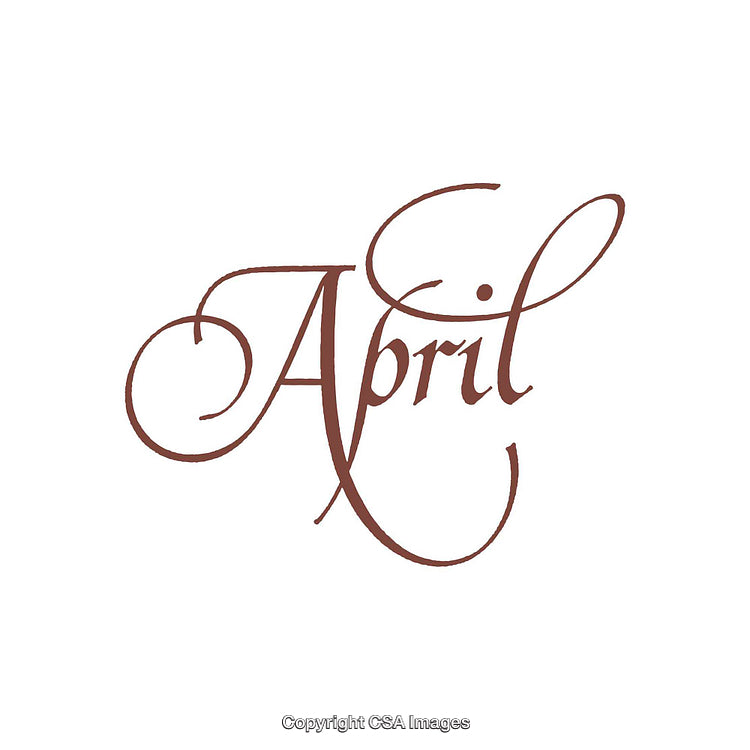 Elegant Typography of the Word April in Beautiful Script Font Design