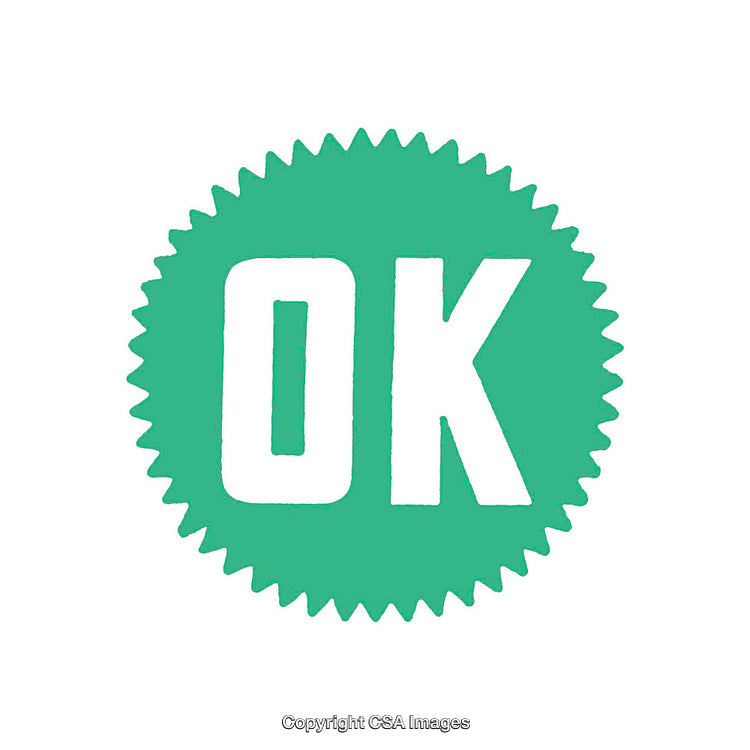 Graphic Design Element Featuring OK Text With Green Background